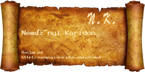Neményi Koridon névjegykártya